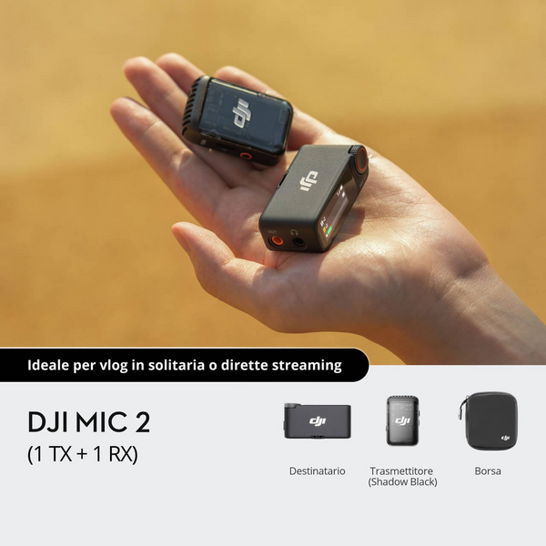 DJI Mic 2 (2 TX + 1 RX + Custodia di ricarica)